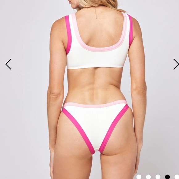 L*Space Ribbed Lala Bikini Top Size Large in Crystal Pink-Bougainvillea - Picture 2 of 4